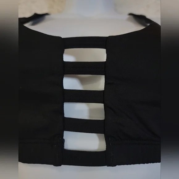 PINK Victoria's Secret Sleek Strappy Cage Black Sports Bra Small - Picture 7 of 13